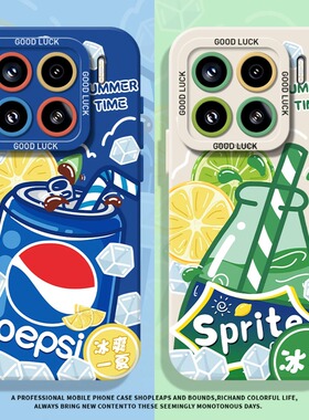 汽水饮料手机壳适用小米17promax夏天15pro红米k90可乐80雪碧note14夏日70情侣13橙汁60新款12男50女11/40/10