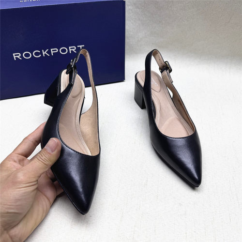 Rockport/乐步正品撤柜百搭粗跟舒适时装鞋女夏新款牛皮包头凉鞋M