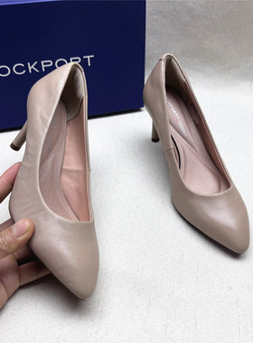 Rockport/乐步撤柜正品时尚尖头通勤高跟时装鞋女春新款羊皮单鞋M