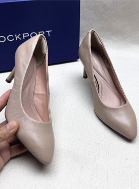 Rockport/乐步撤柜正品时尚尖头通勤高跟时装鞋女春新款羊皮单鞋M
