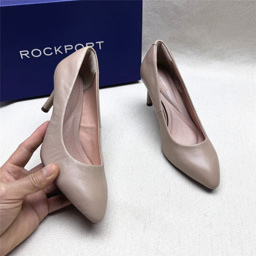 Rockport/乐步撤柜正品时尚尖头通勤高跟时装鞋女春新款羊皮单鞋M