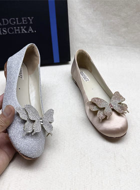 美国高奢品牌Badgley Mischka撤柜蝴蝶结婚宴女鞋春新款织物单鞋