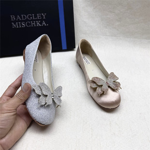美国高奢品牌Badgley Mischka撤柜蝴蝶结婚宴女鞋春新款织物单鞋
