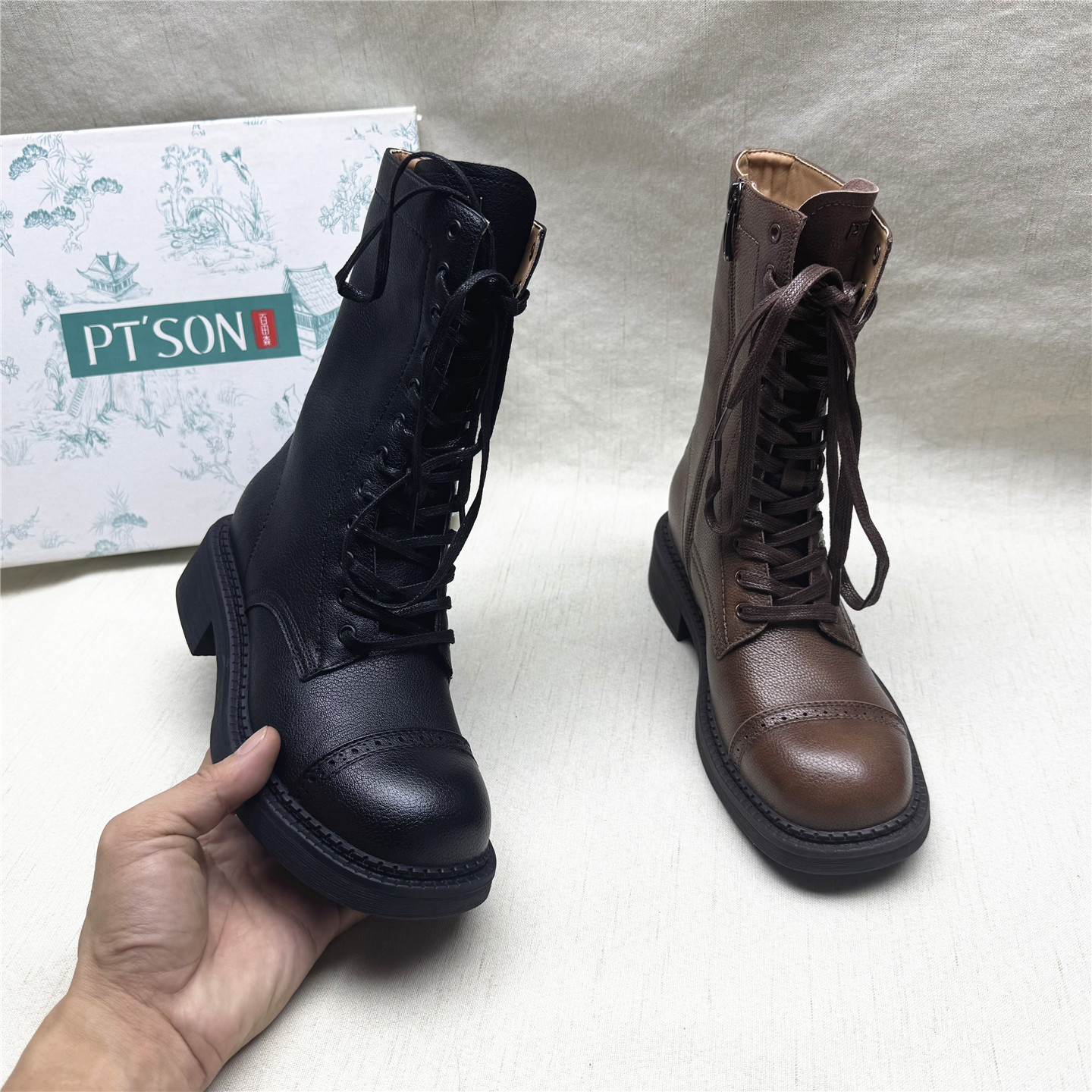 PT'SON/百田森正品侧拉链马丁靴