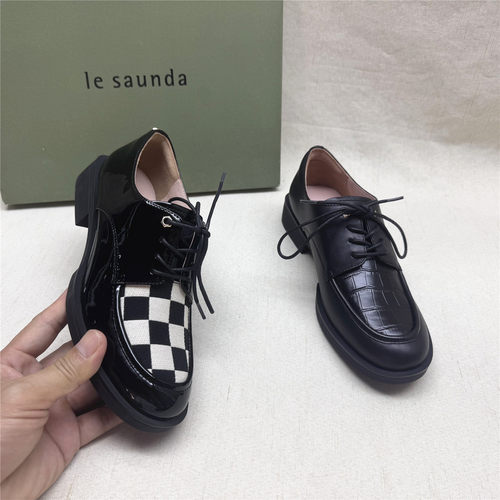35le saunda/莱尔斯丹正品撤柜方跟圆头时装女鞋新款牛皮单鞋清仓