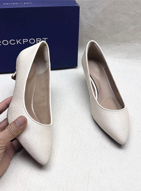 Rockport/乐步撤柜正品尖头细跟舒适时装鞋女新款牛皮浅口单鞋W