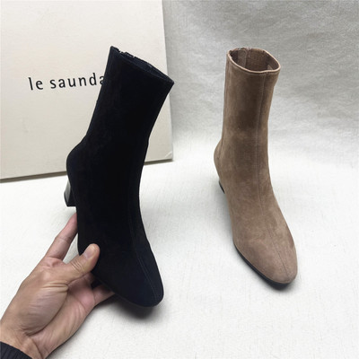 莱尔斯丹真皮舒适侧拉链时装靴女