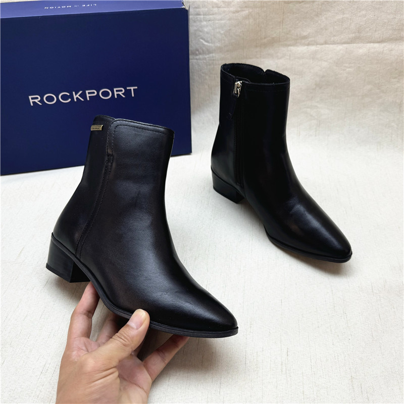 粗跟织物短靴舒适撤柜