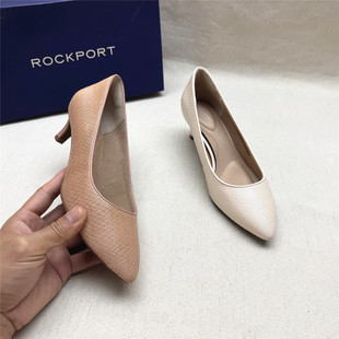 Rockport/乐步撤柜正品尖头细跟不累脚通勤女鞋新款真皮白宫单鞋W