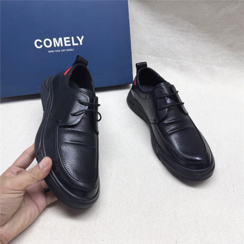 comely/康莉正品撤柜百搭舒适软底休闲男士皮鞋新款牛皮系带单鞋