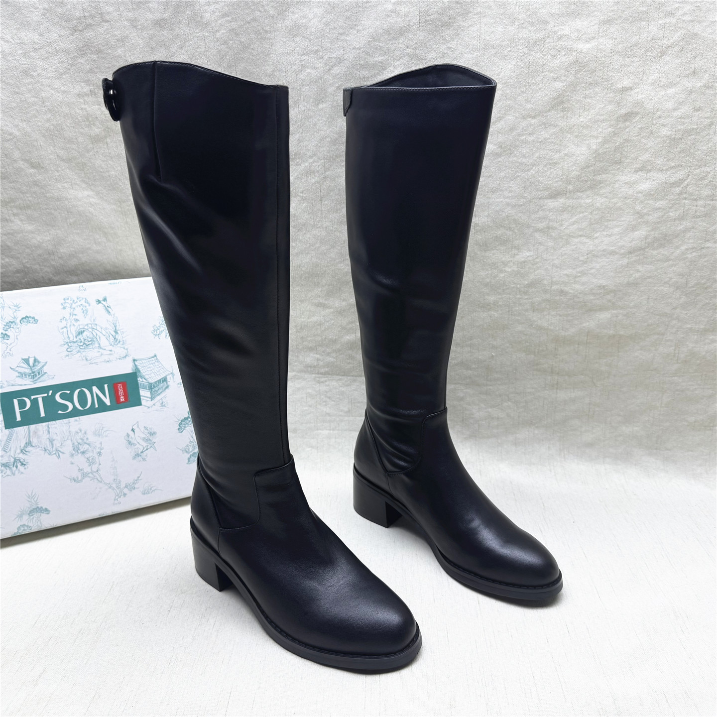 PT'SON/百田森真皮舒适高筒靴
