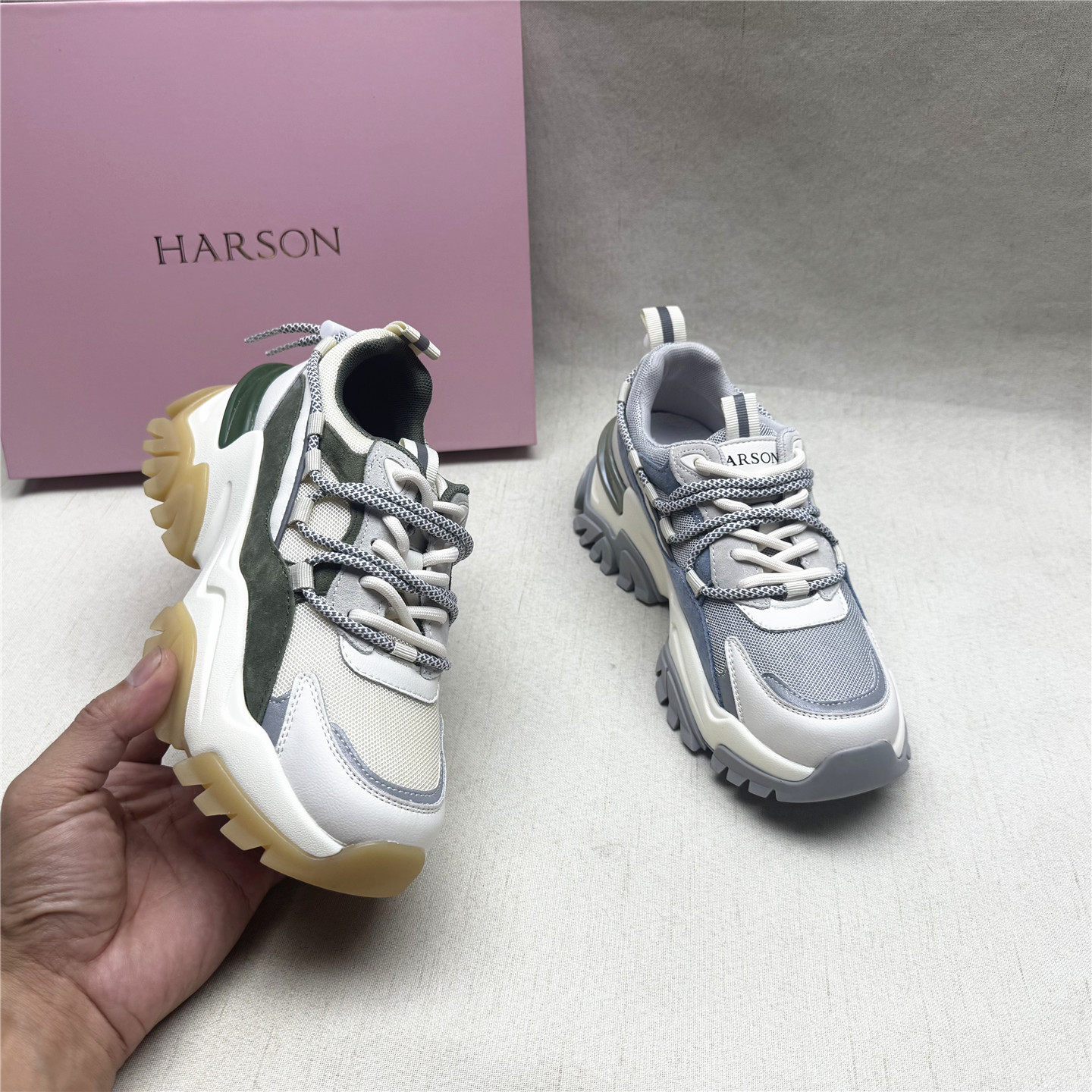 哈森正品撤柜百搭休闲运动老爹鞋女春秋新款织物系带断码厚底单鞋,女鞋,老爹鞋,淘宝优惠券,粉丝福利购,淘宝优惠卷