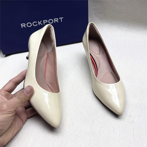 Rockport/乐步正品撤柜时尚尖头高跟舒适时装鞋女新款牛剖层单鞋M