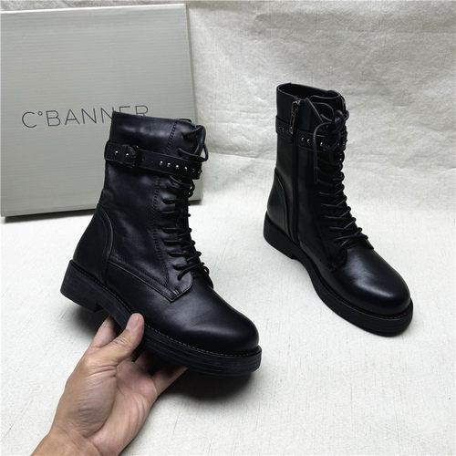 C.BANNER/千百度马丁靴加绒橡胶