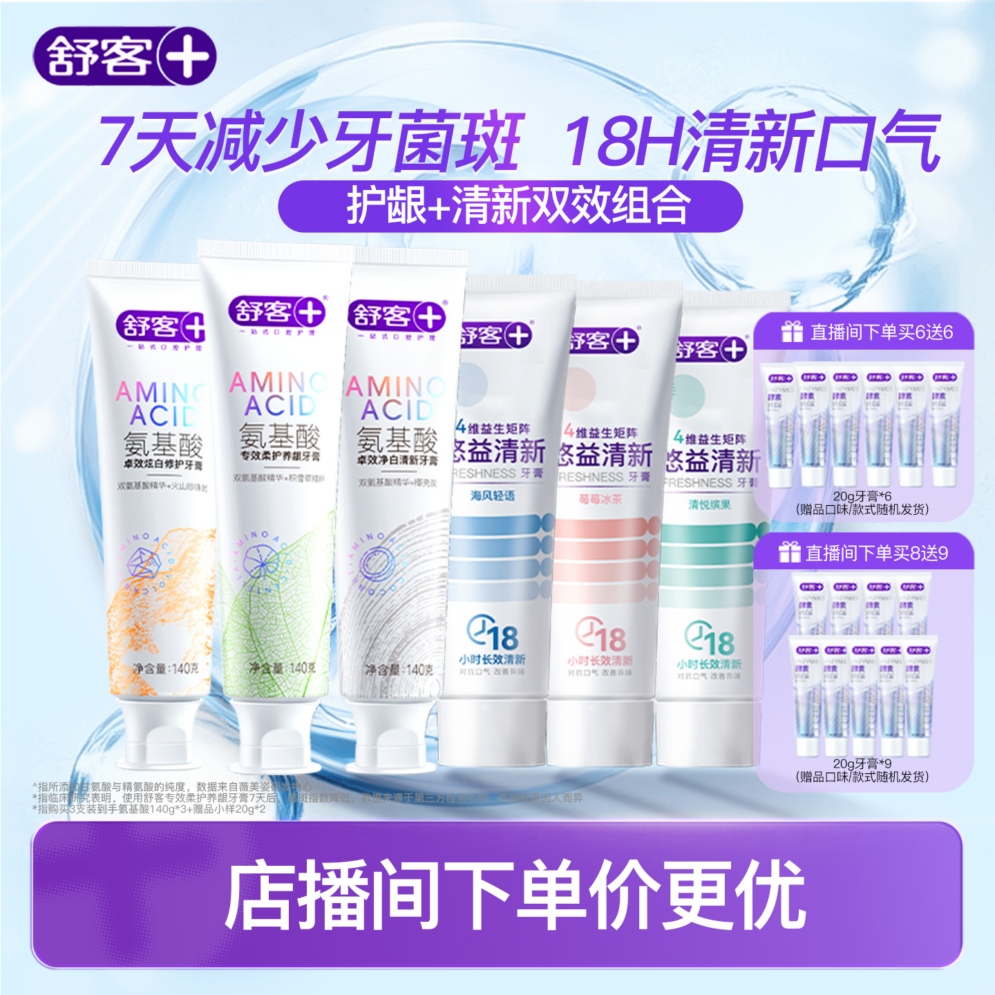 舒客美白护龈清新口气含氟牙膏