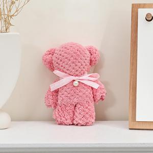 小款方巾小熊伴手礼婚庆用品回礼公司团建路地推小礼品毛巾小熊