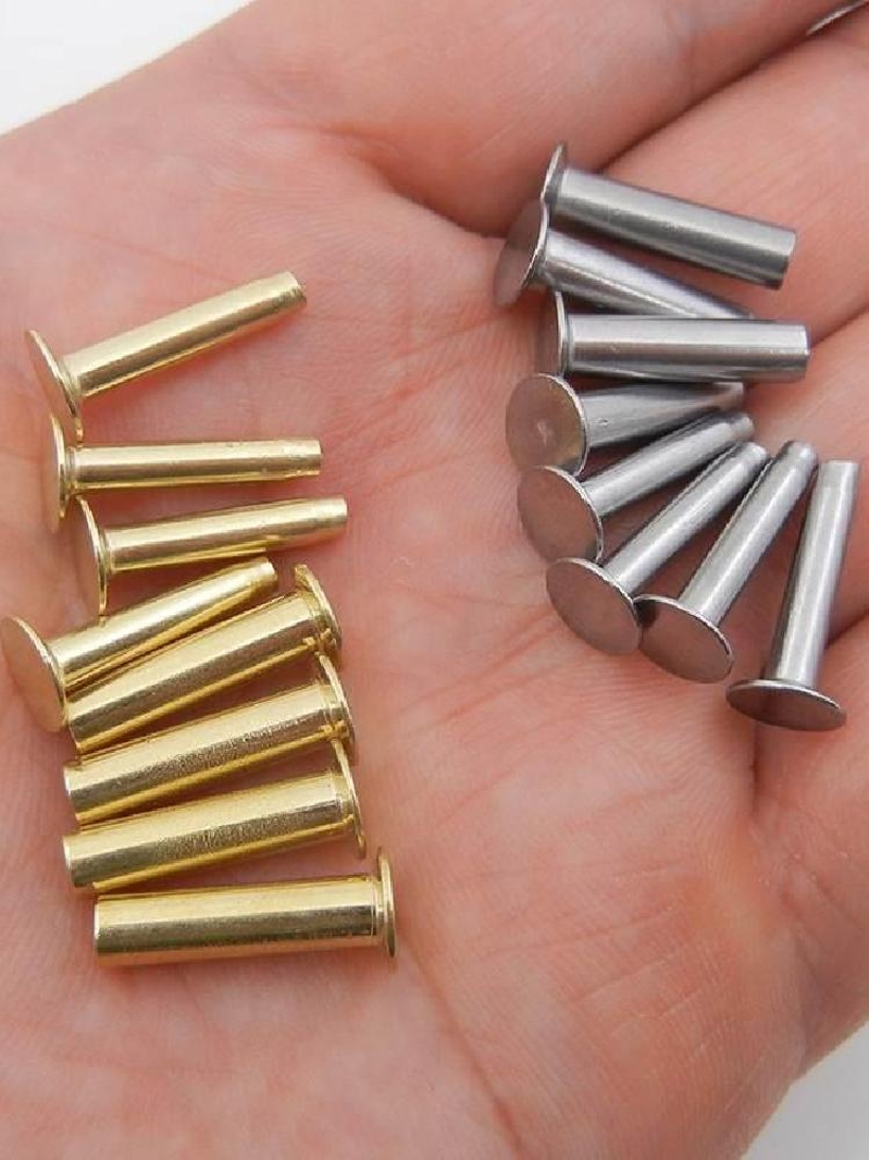 工具刀柄铜对接铆钉子母扣菜刀刀把手工螺丝子母钉沉头手柄黄铜