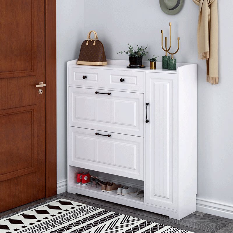 入门轻奢风网红鞋柜玄关翻斗2020年新款简约现代纯实木超大容量