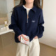 半拉链卫衣针织衫 软糯polo翻领日系学院风上衣女秋新款 外搭长袖