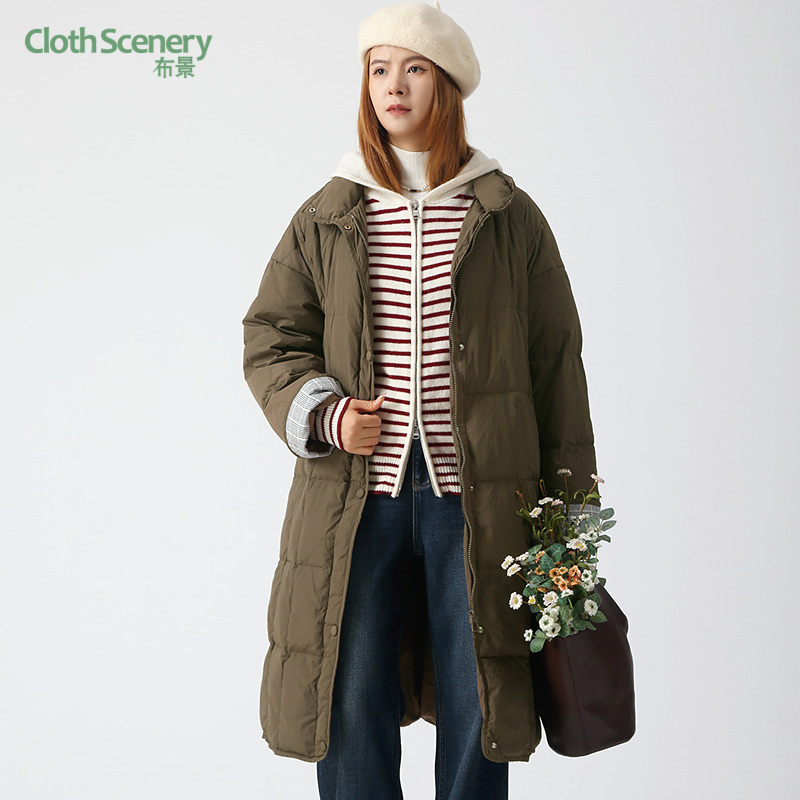 布景女中长款冬季新品立领白鸭绒羽绒服BW54TY1570