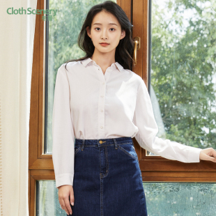 简约休闲长袖 新品 上衣0966 女春季 布景衬衫