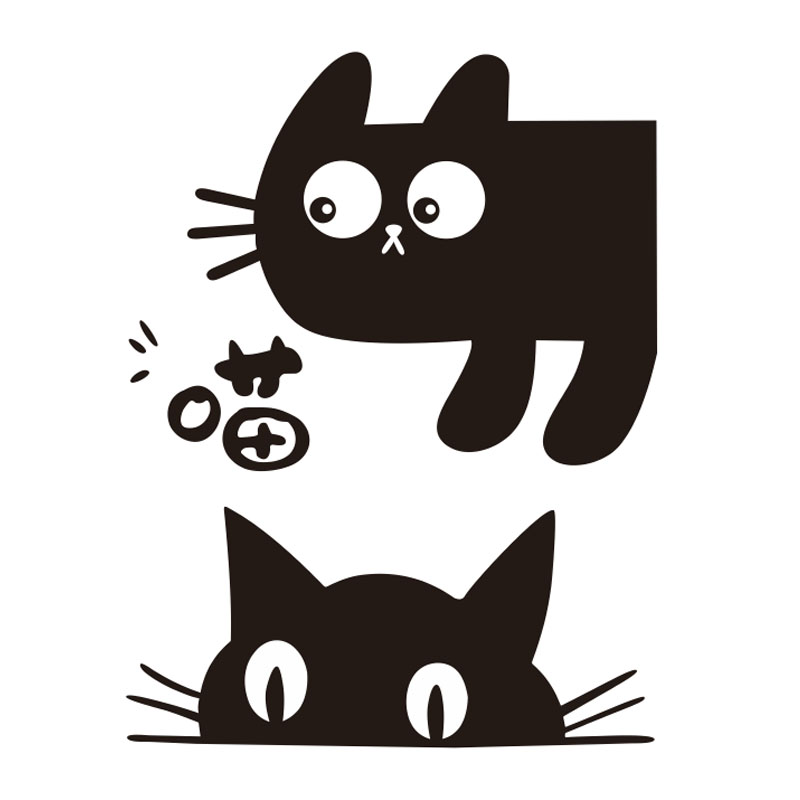 卡通小猫咪汽车贴纸 个性遮挡划痕贴 伤痕贴擦伤贴电动车摩托车贴