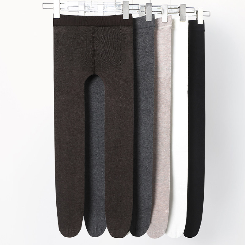和美如感春季新款灰色打底裤女桑蚕丝薄款针织裤袜125g黑色连裤袜