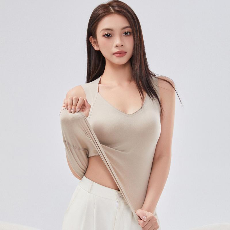 和美秋冬季打底保暖无痕磨毛背心