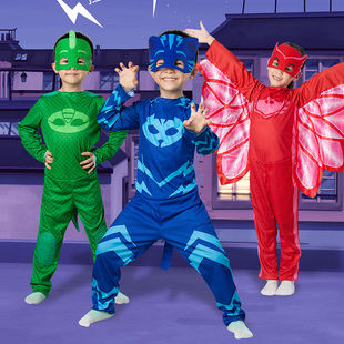 睡衣小英雄衣服cosplay服装面具玩具儿童装备套装飞壁侠奥迪双钻