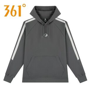 361度男式连帽针织卫衣新品2025春学生运动帽衫套头上衣552511801