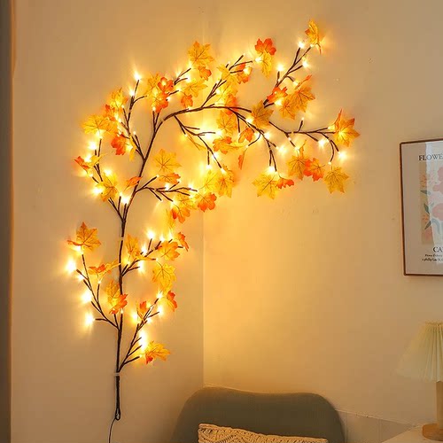 新款LED彩灯树枝灯藤条灯造型灯墙面背景装饰灯氛围灯发光小夜灯