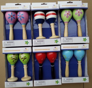 木沙铃 出口新西兰正品 沙棒 沙球 奥尔夫早教亲子教具原盒 15CM