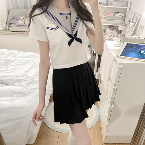 莎莎糖五里雾中水手服短袖原创正统JK制服甜美日系夏服套装学院风
