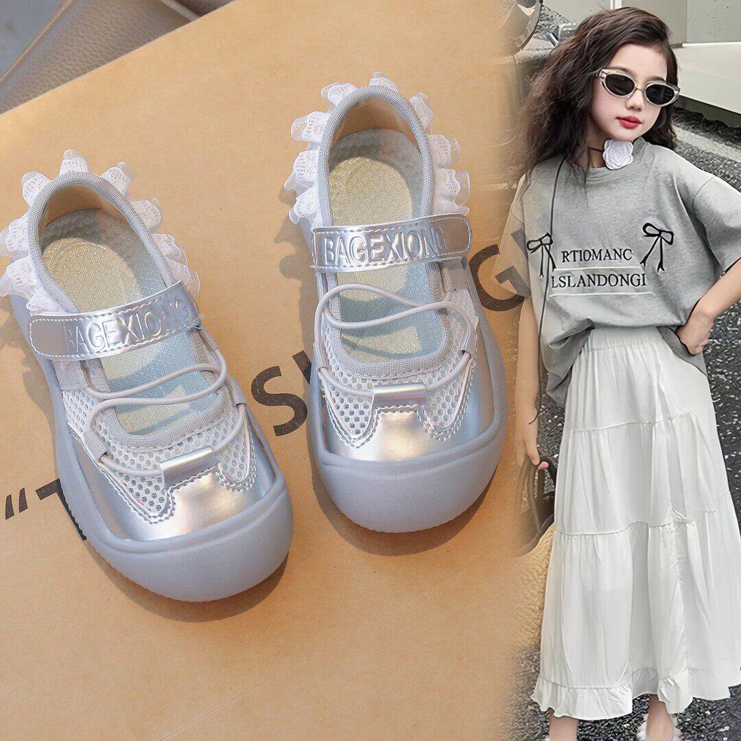 女童芭蕾风运动凉鞋夏季2026新款儿童透气玛丽珍老爹鞋软底休闲鞋