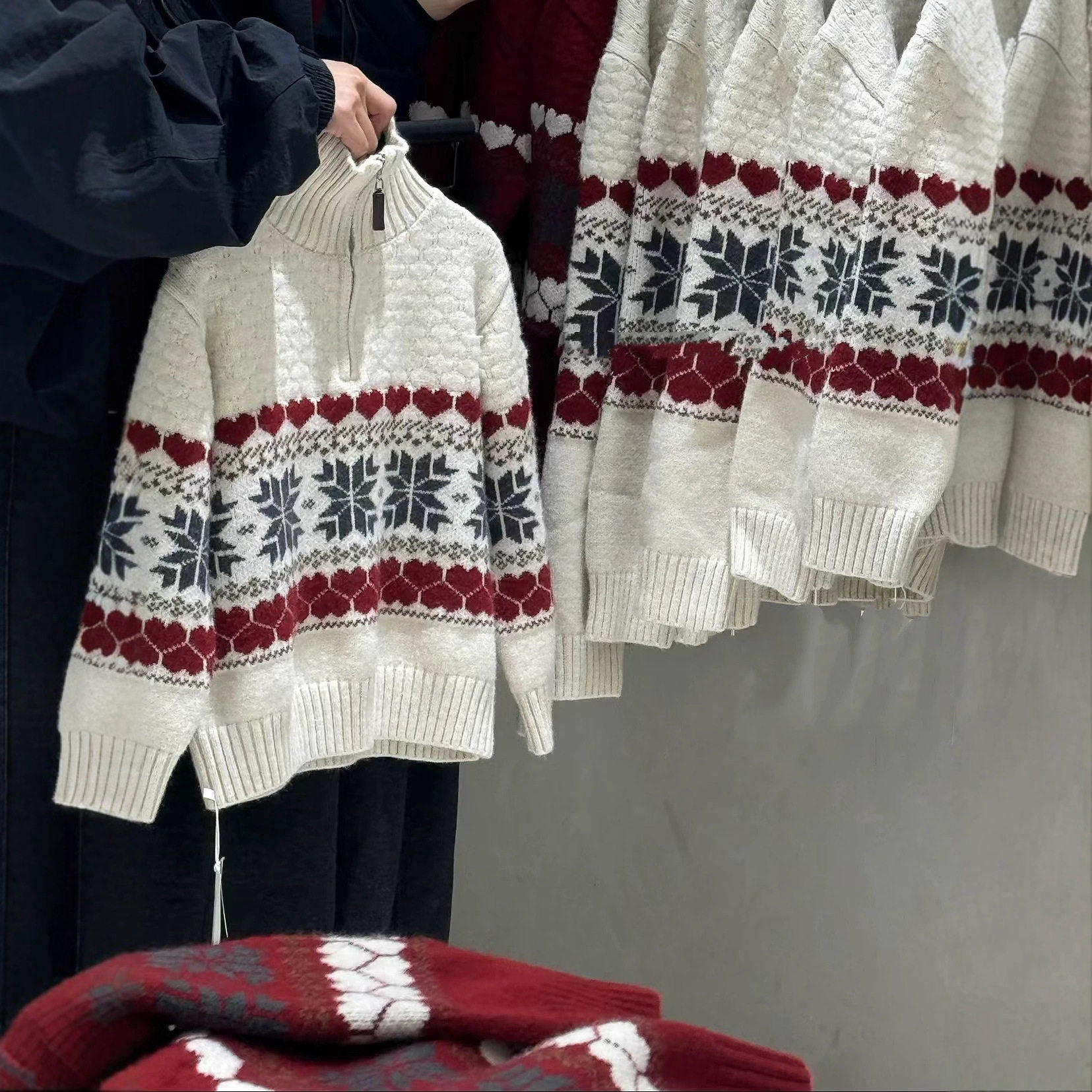 2025冬装波拉童装男女童毛衣儿童针织衫加厚年服半高领拉链打底衫