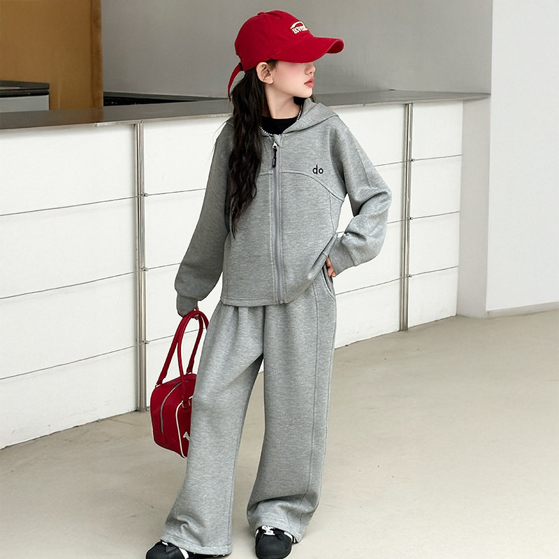 波拉童装女童套装秋款2026秋装针织套装儿童小女孩运动休闲卫衣两