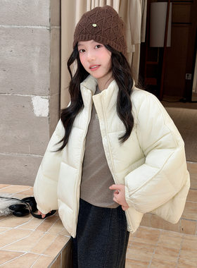 波拉童装女童2026冬装冬装棉衣韩系冬款面包服中大童男女同款立领
