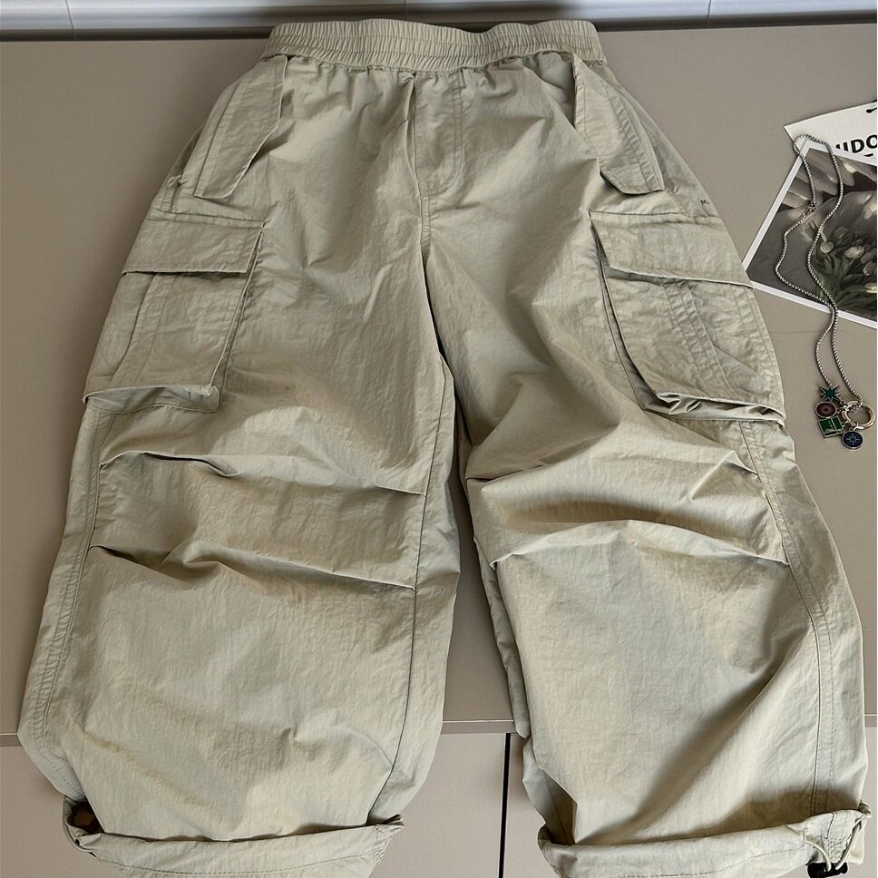 波拉童装 2026春装春夏男童工装裤浅灰薄款儿童中大童休闲裤裤