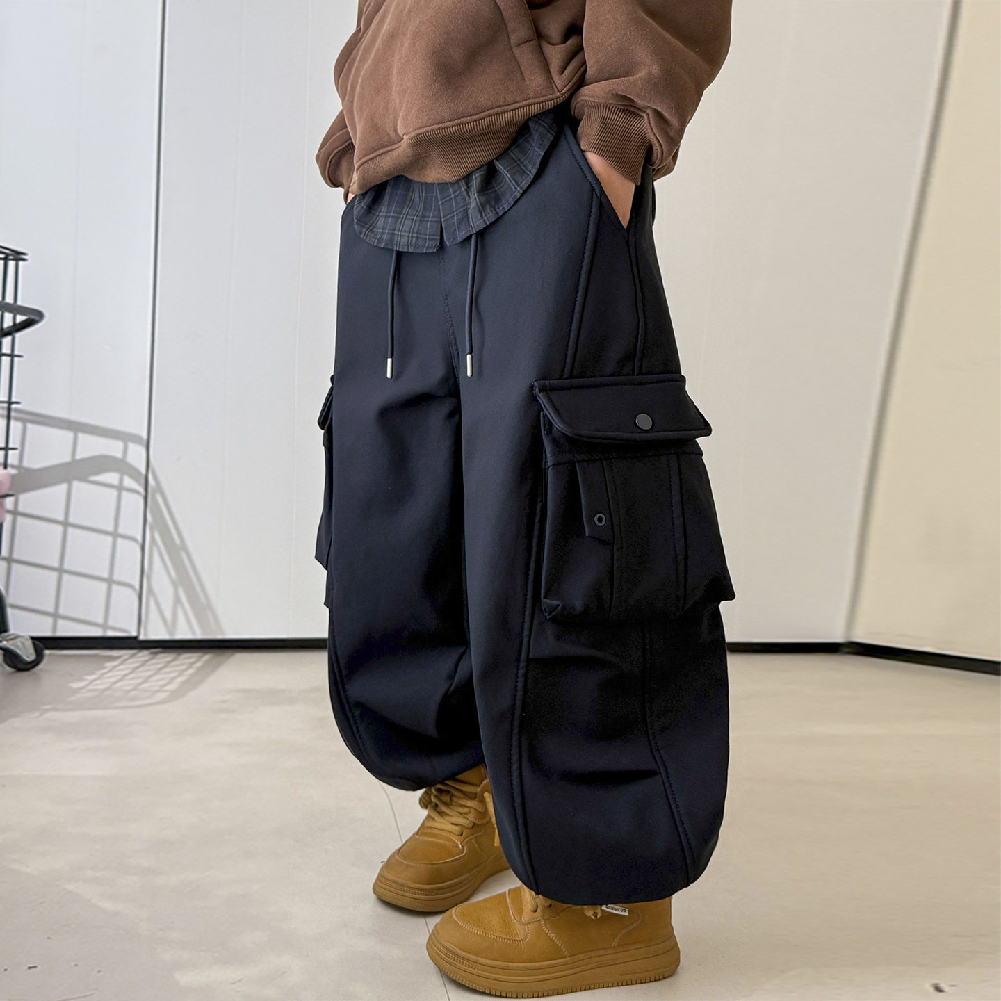 2026春装波拉童装男女童工装裤中大童儿童大口袋休闲裤街舞长裤子