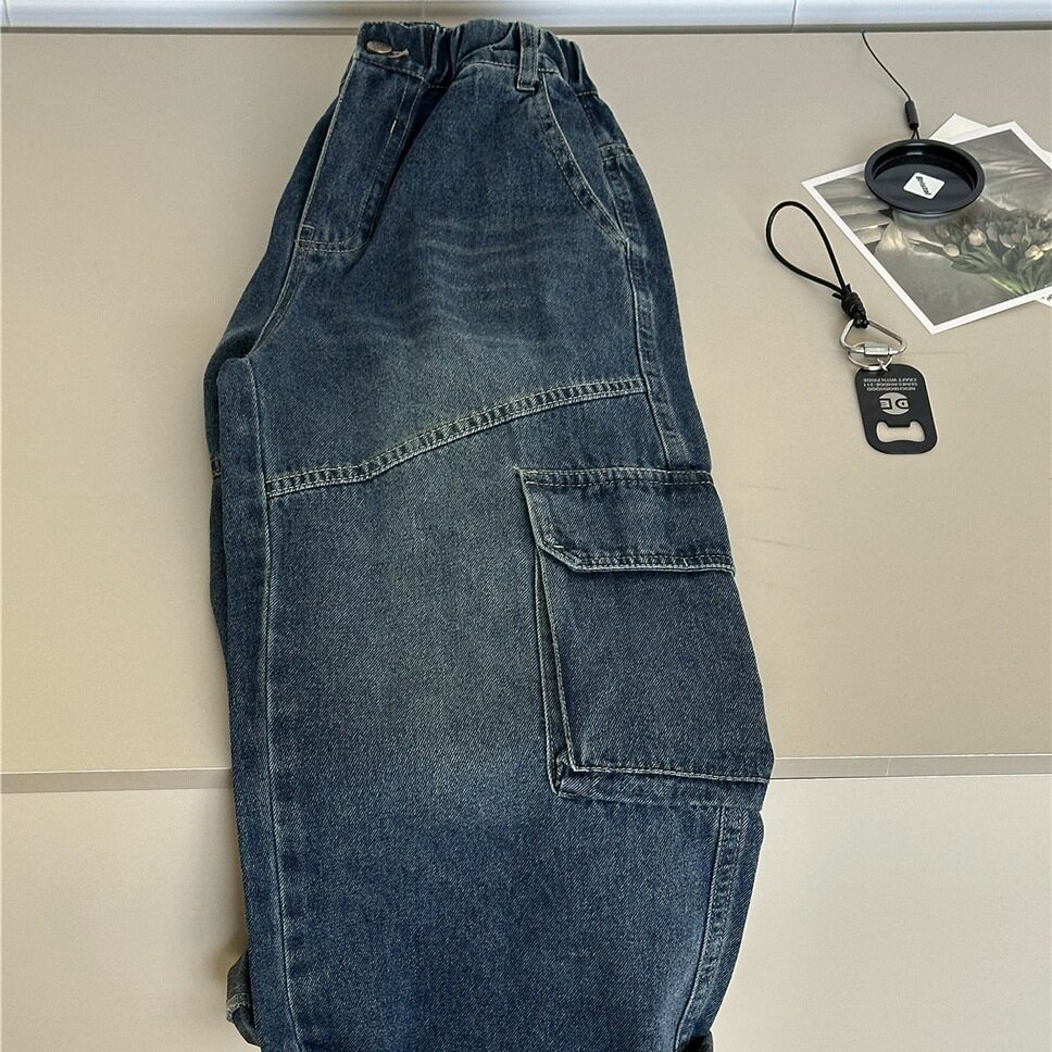 波拉童装2026春装春款儿童牛仔裤韩版洋气男童中大童工装柔软长裤