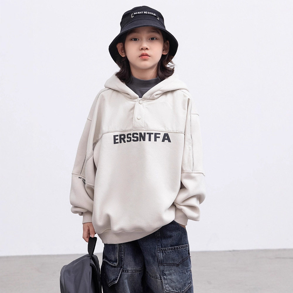 波拉童装男童加绒卫衣秋冬款2025儿童装冬季一体加厚连帽上衣大童