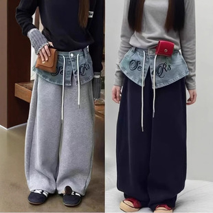 韩国童装2025冬季女童加绒卫裤儿童加厚洋气时髦高级感穿搭长裤子