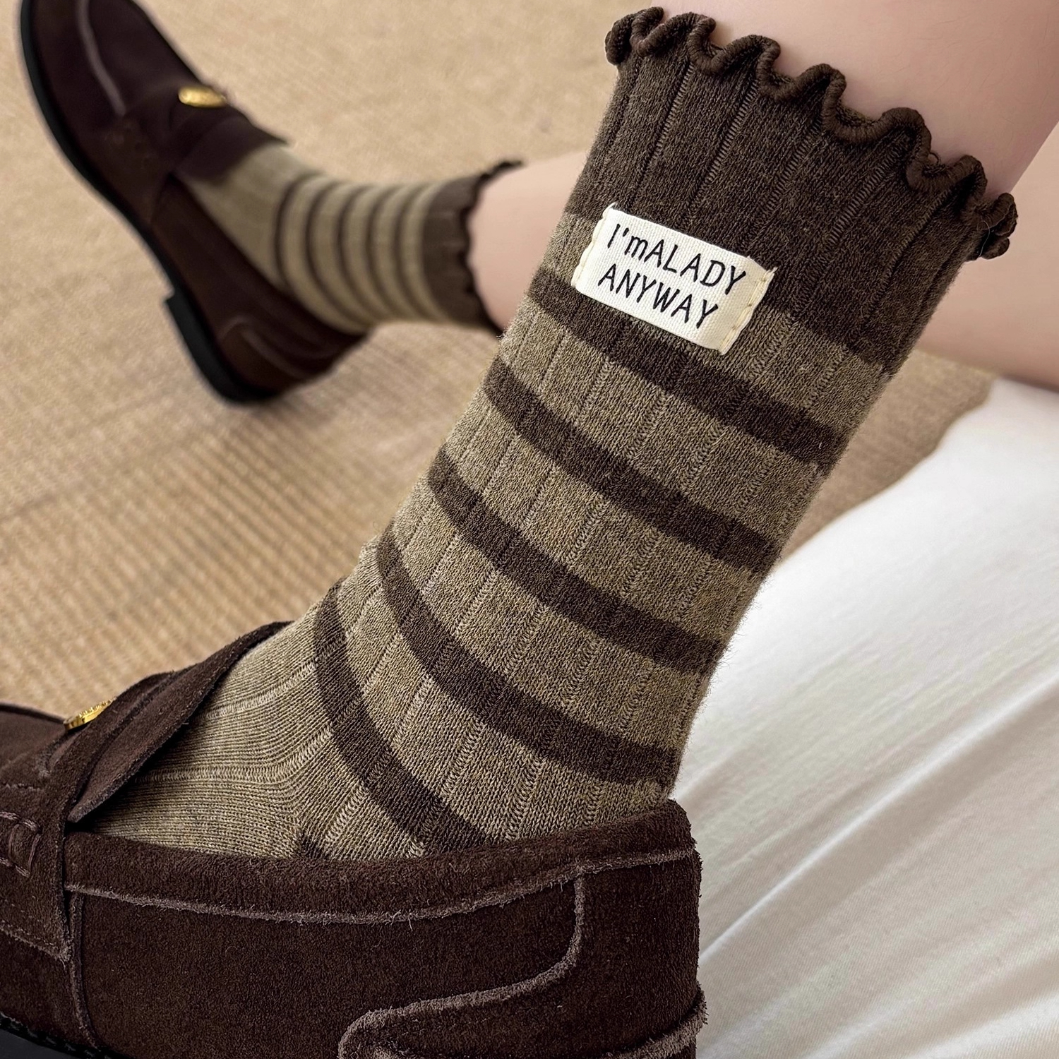 纯棉袜子女秋冬季加厚无骨防臭