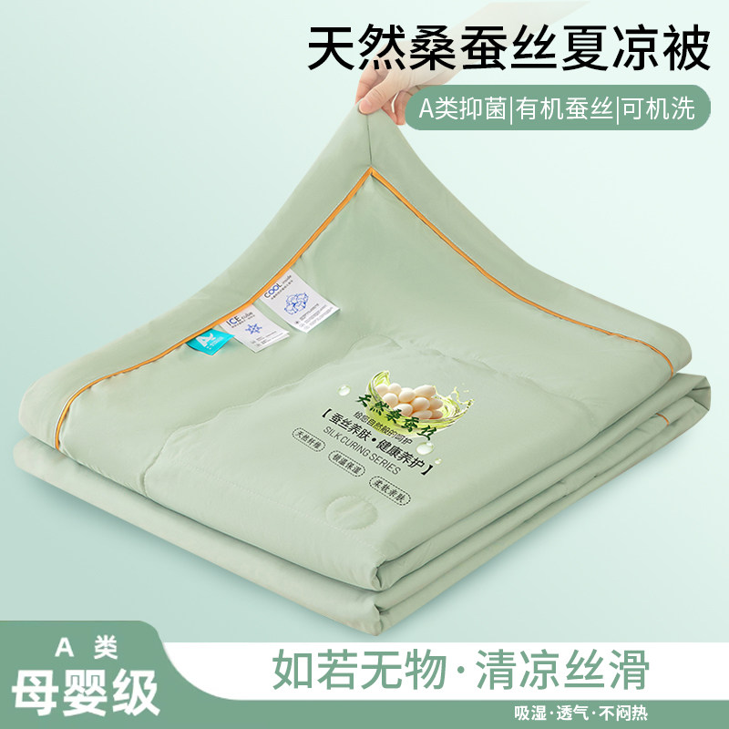 桑蚕丝A类夏被蚕丝被芯冰丝双人空调被凉感单人春夏凉被子可机洗