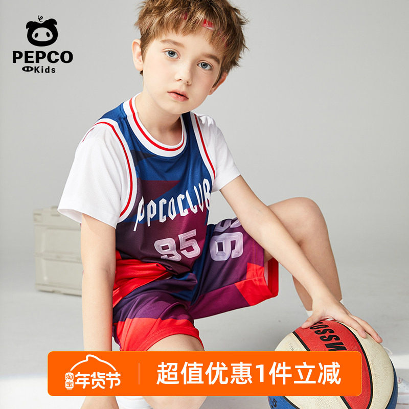 小猪班纳运动套装男童夏季2026儿童短袖短裤速干两件套篮球服套装
