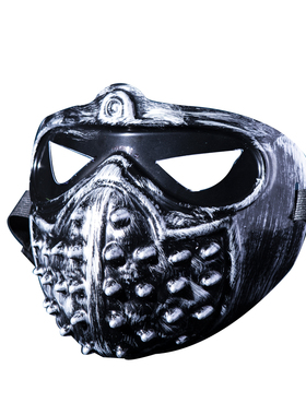 黑恶魔COS动漫看门狗柳钉舞会表演黑色下半脸面具朋克万圣节装扮