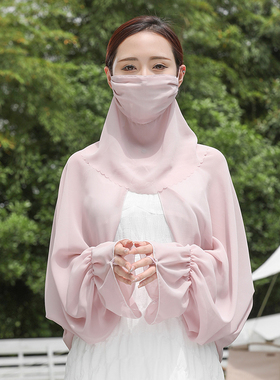 雪纺百搭夏季女护颈脸罩