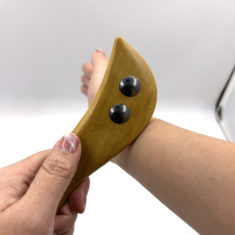 香木磁疗刮痧板配磁性磁块实木经络刮痧片