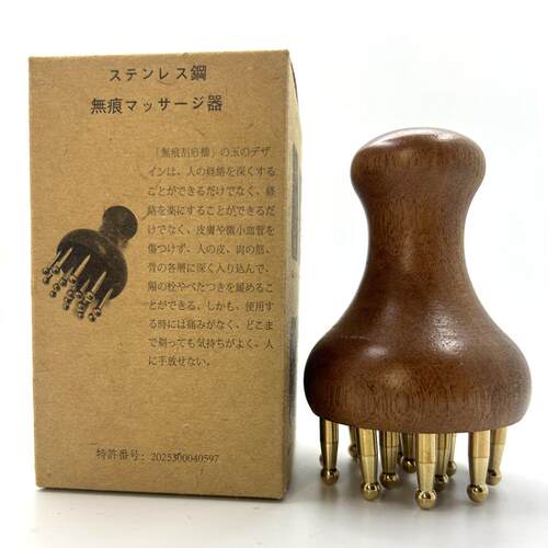 黄铜木梳子肚子经络刷头疗按摩器