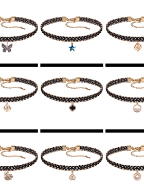 韩国黑色性感l链配饰女蕾丝项圈